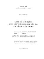 MỘT SỐ MỞ RỘNG CỦA LỚP MÔĐUN GIẢ NỘI XẠ VÀ VÀNH LIÊN QUAN (LA TIẾN SĨ)