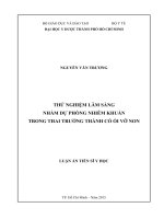 Thử nghiệm lâm sàng nhằm dự phòng nhiễm khuẩn trong thai trưởng thành có ối vỡ non
