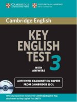 Cambridge key english test 3 with answers  examination papers from university of cambridge ESOL examinations  english for speakers of other languages 