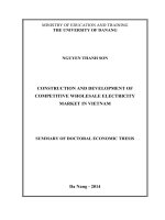 Xây dựng và phát triển thị trường bán buôn điện cạnh tranh Việt Nam