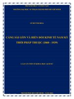 Cảng Sài Gòn và biến đổi kinh tế Nam kỳ thời Pháp thuộc (1860 - 1939)