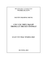 CÁC CẤU TRÚC ĐẠI SỐ TRONG LÝ THUYẾT ÔTÔMAT  LUÂN VĂN THẠC SĨ 2017