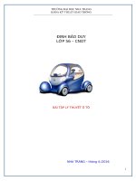 Bài tập Lý thuyết ô tô