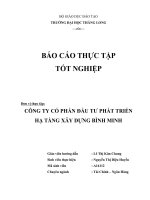 báo cáo thực tập tổng hợp CÔNG TY cổ PHẦN đầu tư PHÁT TRIỂN hạ TẦNG xây DỰNG BÌNH MINH 