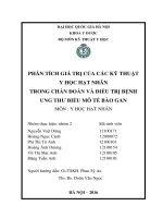 Phân tích giá trị của các kỹ thuật Y học hạt nhân trong chẩn đoán và điều trị bệnh Ung thu biểu mô tế bào gan
