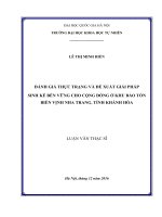 Đánh giá thực trạng và đề xuất giải pháp sinh kế bền vững cho cộng đồng ở Khu bảo tồn biển vịnh Nha Trang, tỉnh Khánh Hòa