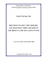 Biện pháp tổ chức trò chơi học tập nhằm phát triển ghi nhớ có chủ định của trẻ mẫu giáo 5 - 6 tuổi