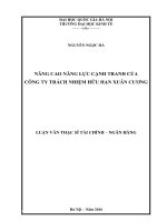 Nâng cao năng lực cạnh tranh của công ty TNHH Xuân Cương