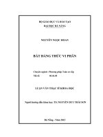 BẤT ĐẲNG THỨC VI PHÂN  Tìm hiểu về bất đẳng thức vi phân  LUẬN VĂN THẠC SĨ 2017