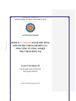 Hành vi người tiêu dùng đối với thực phẩm chế biến của tổng công ty công nghiệp thực phẩm Đồng Nai