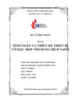 TÍNH TOÁN VÀ THIẾT KẾ THIẾT BỊ  CÔ ĐẶC MỘT NỒI DUNG DỊCH NaOH