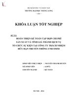 Hoàn thiện kế toán tập hợp chi phí sản xuất và tính giá thành dịch vụ tổ chức sự kiện tại công ty TNHH truyền thông UNICOMM