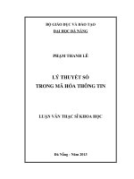 LÝ THUYẾT SỐ TRONG MÃ HÓA THÔNG TIN  Nghiên cứu lý thuyết số trong mã hóa thông tin