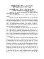 Chủ nghĩa Mác  Lênin, tư tưởng Hồ Chí Minh về Đảng Cộng sản và xây dựng Đảng.