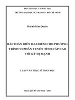 Bài toán biên hai điểm cho phương trình vi phân tuyến tính cấp cao với kỳ dị mạnh