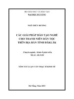 Luận văn Thạc sĩ kinh tế Các giải pháp đào tạo nghề cho thanh niên dân tộc trên địa bàn tỉnh Đăklăk