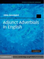 Adjunct adverbials in english  by hilde hasselgård 