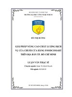 Giải pháp nâng cao chất lượng dịch vụ của chuỗi cửa hàng Foodcomart trên địa bàn thành phố Hồ Chí Minh