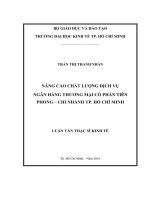 Luận văn thạc sĩ nâng cao chất lượng dịch vụ ngân hàng TMCP tiên phong chi nhánh TPHCM  nghiên cứu trường hợp công chức, viên chức hành chính cấp tỉnh, tỉnh long an 