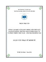Nâng cao khả năng huy động vốn tiền gửi tại ngân hàng thương mại cổ phần đầu tư phát triển việt nam   chi nhánh đồng nai 