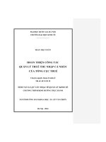 Luận văn Thạc sỹ Quản lý kinh tế Hoàn thiện công tác quản lý thuế thu nhập cá nhân của Tổng cục Thuế