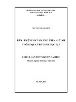 Rèn luyện phát âm cho trẻ 4 - 5 tuổi thông qua trò chơi học tập