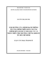Ảnh hưởng minh bạch thông tin tài chính trên báo cáo tài chính đến hành vi nhà đầu tư cá nhân trên thị trường chứng khoán thành phố hồ chí minh 