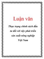 Luận văn Thực trạng chính sách đầu tư đối với việc phát triển sản xuất nông nghiệp Việt Nam