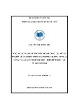 Các nhân tố ảnh hưởng đến thành công của dự án nghiên cứu và phát triển sản phẩm trường hợp các công ty sản xuất thiết bị điện   điện tử ở khu vực thành phố hồ chí minh 