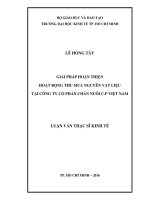 Giải pháp hoàn thiện hoạt động thu mua nguyên vật liệu tại công ty cổ phần chăn nuôi CP việt nam 