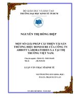 Một số giải pháp cải thiện tài sản thương hiệu bonesure của công ty abbott laboratories s a tại thị trường việt nam 