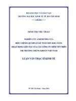 Nghiên cứu ảnh hưởng của điều chỉnh lợi nhuận kế toán đến khả năng hoạt động liên tục của các công ty niêm yết trên thị trường chứng khoán việt nam 