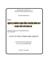 Luận văn Thạc sỹ Khoa học Kinh tế Định vị thương hiệu kênh truyền hình HTV trong tâm trí khán giả