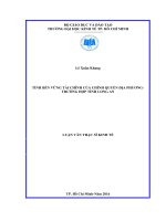 Tính bền vững tài chính của chính quyền địa phương   trường hợp tỉnh long an  luận văn thạc sĩ 2016 