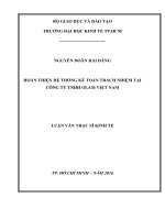 Luận văn thạc sĩ hoàn thiện hệ thống kế toán trách nhiệm tại công ty TNHH olam việt nam 