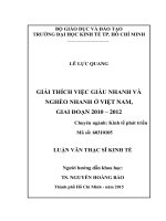Giải thích việc giàu nhanh và nghèo nhanh ở việt nam giai đoạn 2010   2012 