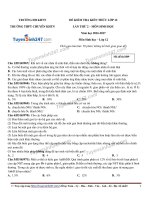 Đề thi thử môn sinh học năm 2017 trường chuyên khoa học tự nhiên lần 2 (có lời giải)