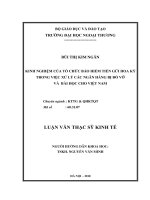 Luận văn thạc sỹ kinh tế  Kinh nghiệm của tổ chức bảo hiểm tiền gửi Hoa Kỳ trong việc xử lý các ngân hàng bị đổ vỡ và bài học cho Việt Nam