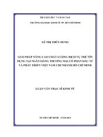 Một số giải pháp nâng cao chất lượng dịch vụ thẻ tín dụng tại ngân hàng thương mại cổ phần đầu tư và phát triển việt nam chi nhánh thành phố hồ chí minh 