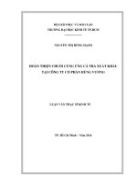 Luận văn thạc sĩ hoàn thiện chuỗi cung ứng cá tra xuất khẩu tại công ty cổ phần hùng vương 