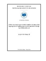 Công tác đào tạo và phát triển cán bộ lãnh đạo quản lý thông qua luân chuyển cán bộ tại tỉnh long an 