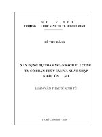 Xây dựng dự toán ngân sách tại công ty cổ phần thủy sản và xuất nhập khẩu côn đảo 