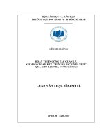 Hoàn thiện công tác quản lý kiểm soát cam kết chi ngân sách nhà nước qua kho bạc nhà nước cà mau 