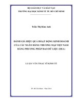 Đánh giá hiệu quả hoạt động kinh doanh của các ngân hàng thương mại việt nam bằng phương pháp bao dữ liệu (DEA) 