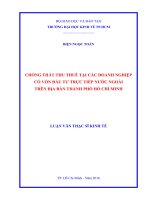 Luận văn thạc sĩ chống thất thu thuế tại các doanh nghiệp có vốn đầu tư trực tiếp nước ngoài trên địa bàn TPHCM 