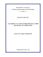 Tác động của vốn xã hội tới giá cà phê bán được của nông dân 