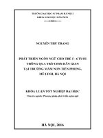 Phát triển ngôn ngữ cho trẻ 5 – 6 tuổi thông qua trò chơi dân gian tại trường mầm non Tiền Phong, Mê Linh, Hà Nội