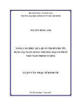 Nâng cao hiệu quả quản rủi ro tín dụng tại ngân hàng thương mại cổ phần việt nam thịnh vượng 