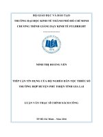 Tiếp cận tín dụng của hộ nghèo dân tộc thiểu số trường hợp huyện phú thiện tỉnh gia lai 