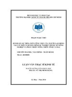 Đánh giá thỏa mãn công việc của người lao động tại các đơn vị hành chính sự nghiệp thuộc sở nông nghiệp và phát triển nông thôn tỉnh cà mau 